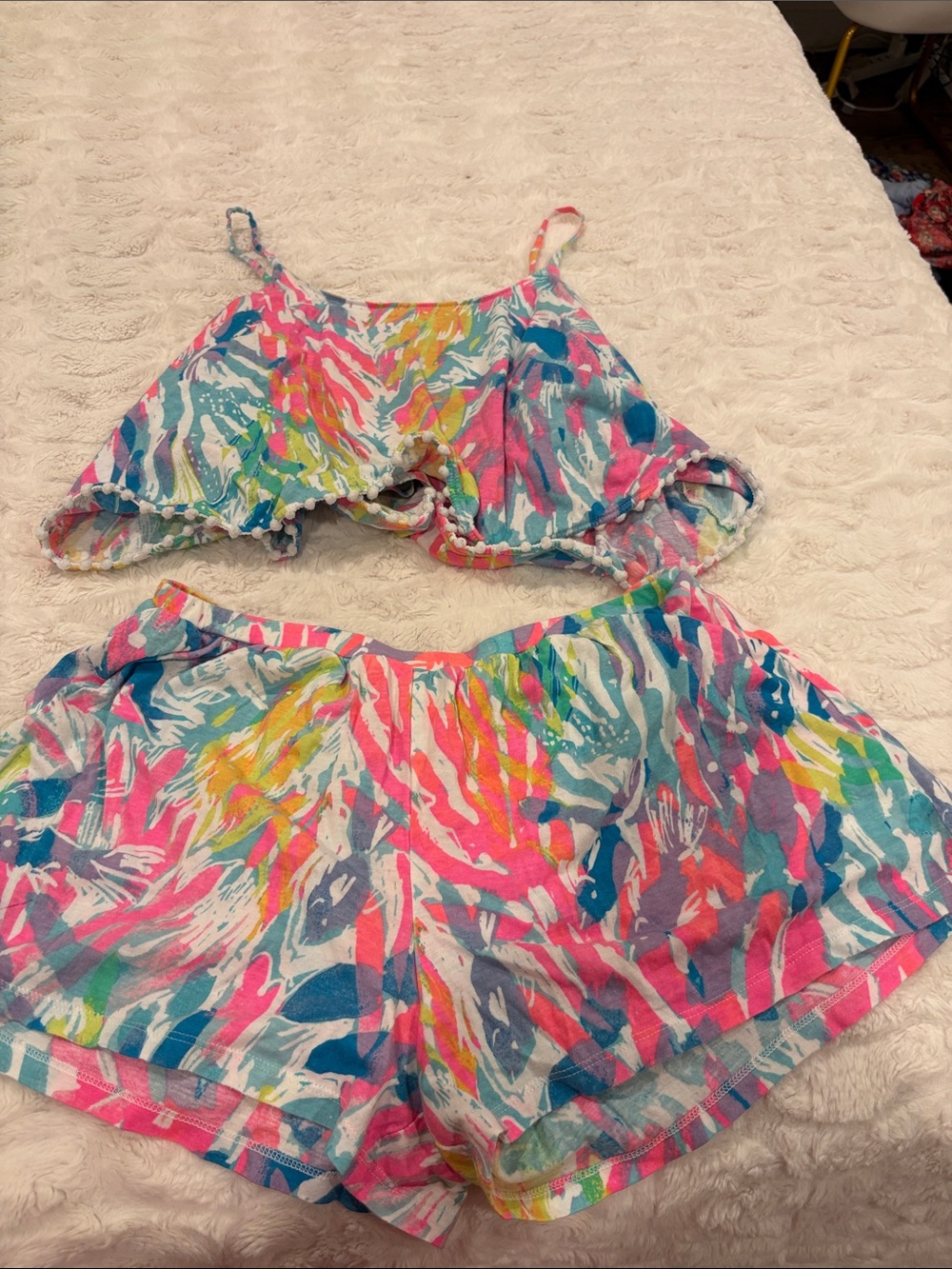 Lilly Pulitzer Girls Multicolor Pink Blue Green Yellow Swim Set